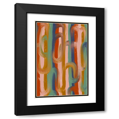 Chains Black Modern Wood Framed Art Print with Double Matting by Treechild