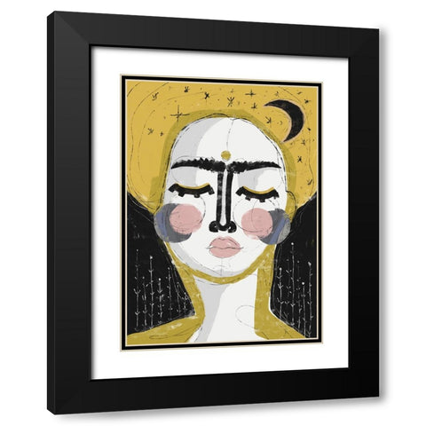 The Goddess Of The Night Black Modern Wood Framed Art Print with Double Matting by Treechild