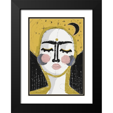 The Goddess Of The Night Black Modern Wood Framed Art Print with Double Matting by Treechild
