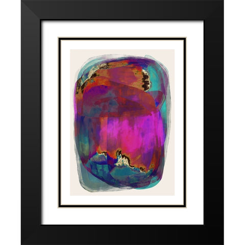 Planet X Black Modern Wood Framed Art Print with Double Matting by Treechild