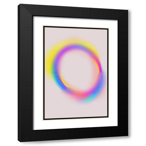 Space No 4 Black Modern Wood Framed Art Print with Double Matting by Treechild