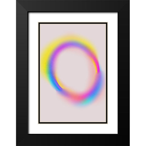 Space No 4 Black Modern Wood Framed Art Print with Double Matting by Treechild