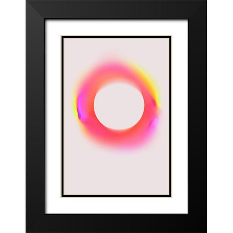 Space No 3 Black Modern Wood Framed Art Print with Double Matting by Treechild