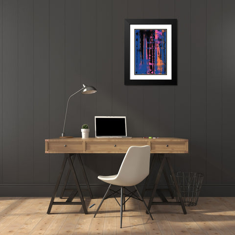 Time Machine (Blue) Black Modern Wood Framed Art Print with Double Matting by Treechild