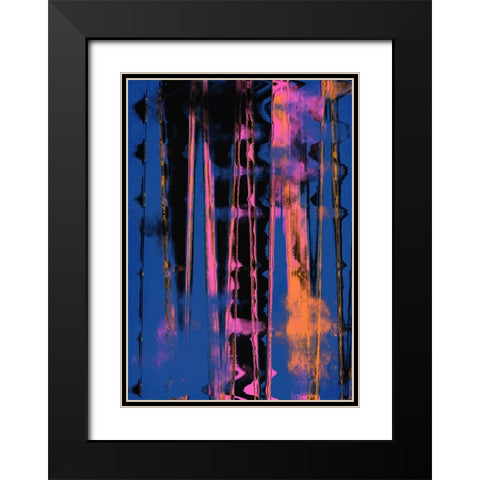 Time Machine (Blue) Black Modern Wood Framed Art Print with Double Matting by Treechild