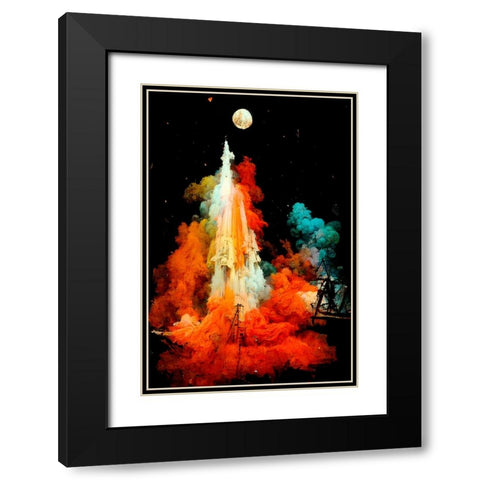 The Launch Black Modern Wood Framed Art Print with Double Matting by Treechild