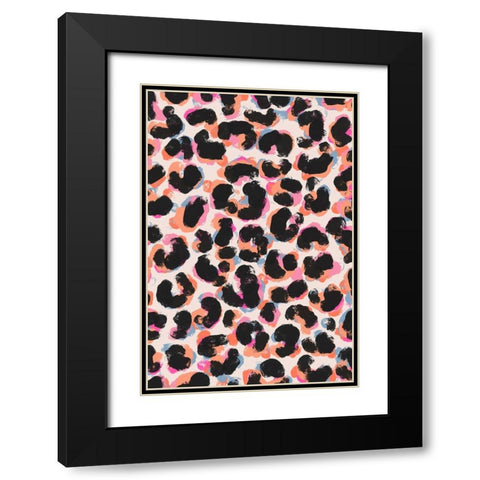 Cool Leo Pattern Black Modern Wood Framed Art Print with Double Matting by Treechild