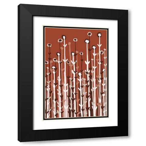 Pastel Reed Black Modern Wood Framed Art Print with Double Matting by Treechild