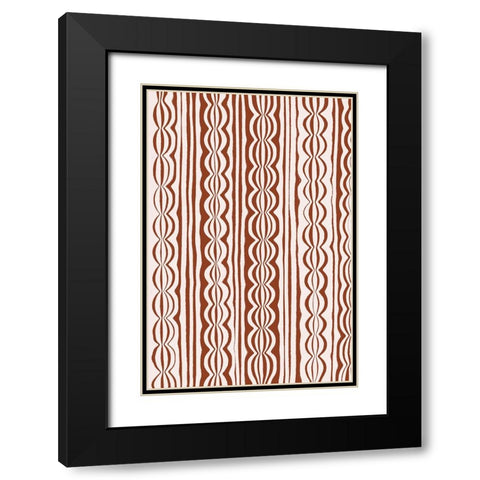 Curved Lines Black Modern Wood Framed Art Print with Double Matting by Treechild