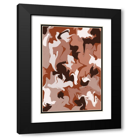 Liquid Colors Black Modern Wood Framed Art Print with Double Matting by Treechild