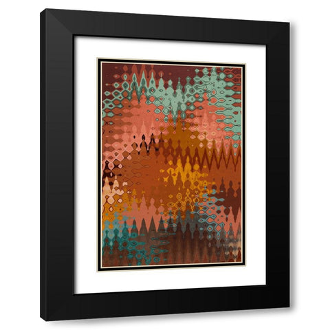 Maroccan Pattern Black Modern Wood Framed Art Print with Double Matting by Treechild