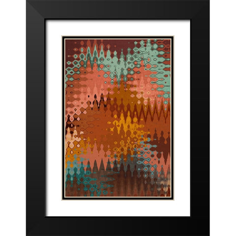 Maroccan Pattern Black Modern Wood Framed Art Print with Double Matting by Treechild