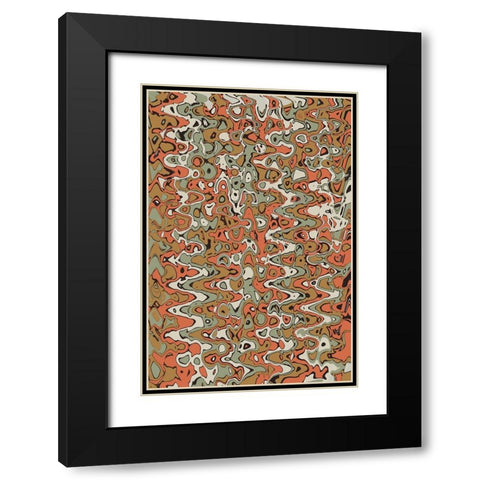Pastel ZigZag Black Modern Wood Framed Art Print with Double Matting by Treechild