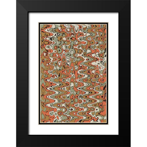 Pastel ZigZag Black Modern Wood Framed Art Print with Double Matting by Treechild