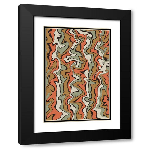 Stirred Colors Black Modern Wood Framed Art Print with Double Matting by Treechild
