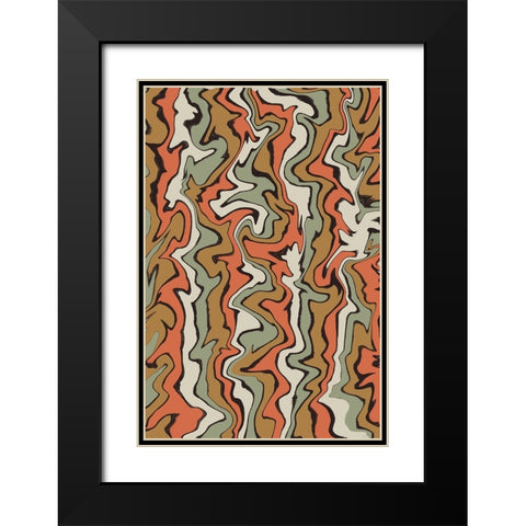 Stirred Colors Black Modern Wood Framed Art Print with Double Matting by Treechild