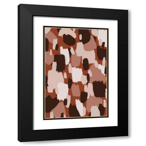 Thick Brown Strokes Black Modern Wood Framed Art Print with Double Matting by Treechild