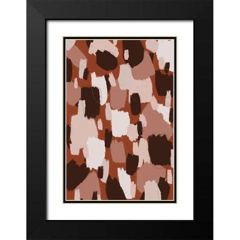 Thick Brown Strokes Black Modern Wood Framed Art Print with Double Matting by Treechild