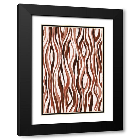Pastel Tiger Black Modern Wood Framed Art Print with Double Matting by Treechild