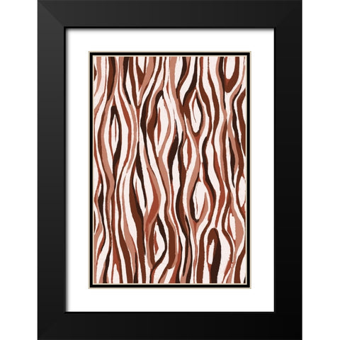 Pastel Tiger Black Modern Wood Framed Art Print with Double Matting by Treechild