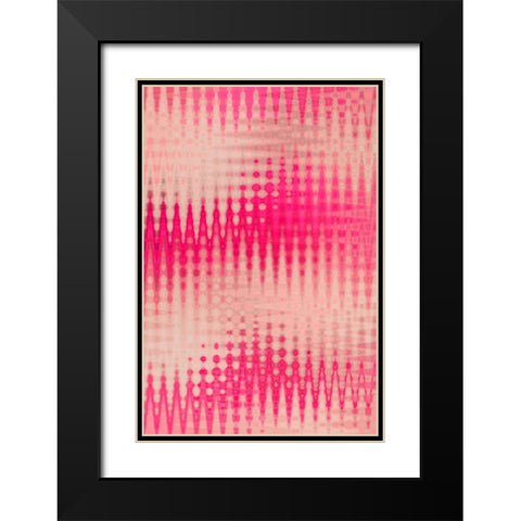 Pink Blurred Pattern Black Modern Wood Framed Art Print with Double Matting by Treechild