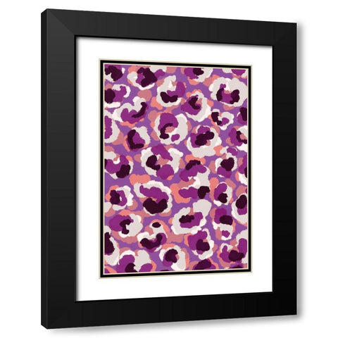 Viola Pattern Black Modern Wood Framed Art Print with Double Matting by Treechild