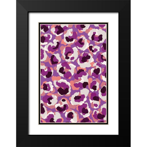 Viola Pattern Black Modern Wood Framed Art Print with Double Matting by Treechild