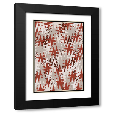 Liquid Beige Brown Pattern Black Modern Wood Framed Art Print with Double Matting by Treechild