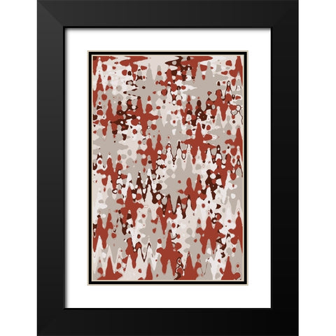Liquid Beige Brown Pattern Black Modern Wood Framed Art Print with Double Matting by Treechild