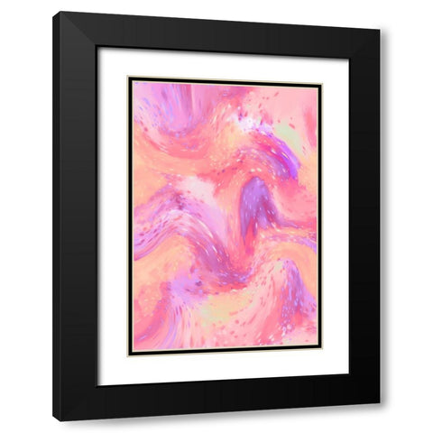 Pastel Space Pattern Black Modern Wood Framed Art Print with Double Matting by Treechild