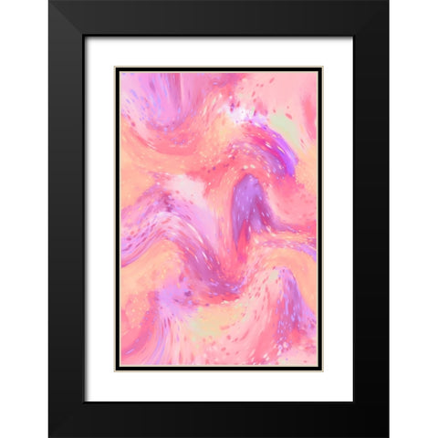 Pastel Space Pattern Black Modern Wood Framed Art Print with Double Matting by Treechild