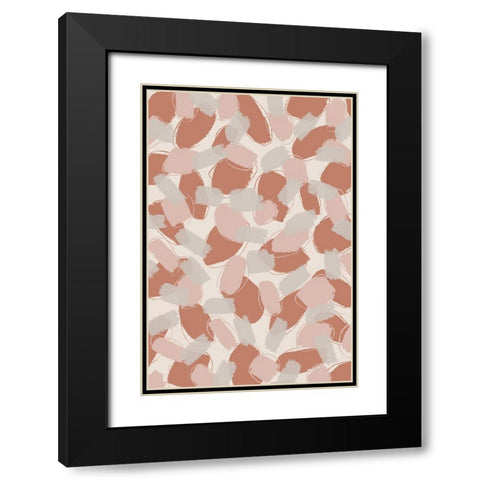 Soft Pastel Brush Strokes Black Modern Wood Framed Art Print with Double Matting by Treechild