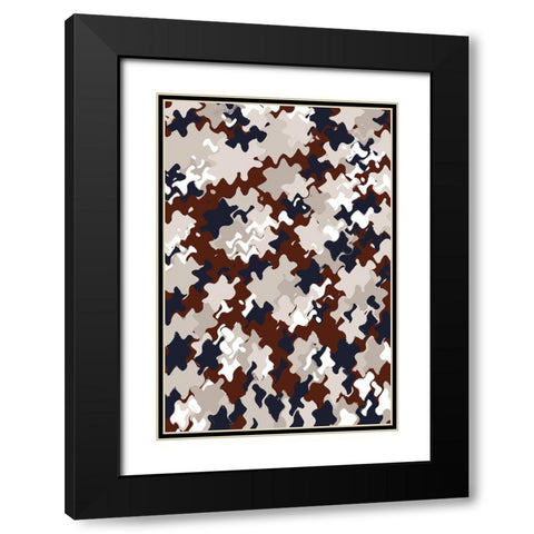 Liquid Berries Pattern Black Modern Wood Framed Art Print with Double Matting by Treechild