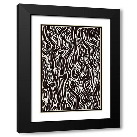 Tree Bark Pattern Black Modern Wood Framed Art Print with Double Matting by Treechild