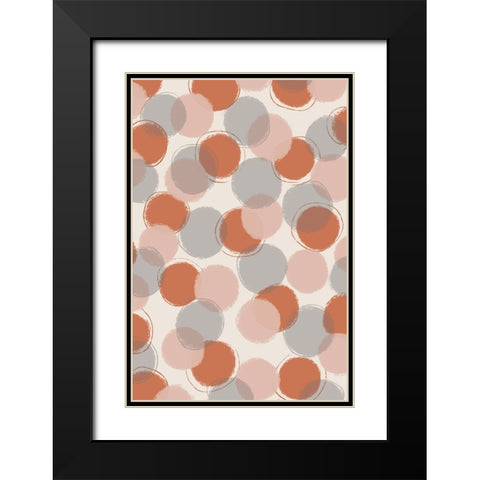 Pastel Dots Black Modern Wood Framed Art Print with Double Matting by Treechild