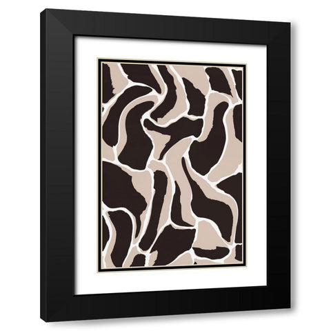 Brown Animal Pattern Black Modern Wood Framed Art Print with Double Matting by Treechild