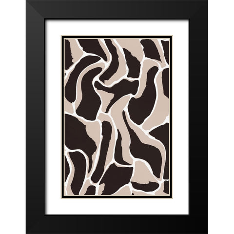Brown Animal Pattern Black Modern Wood Framed Art Print with Double Matting by Treechild