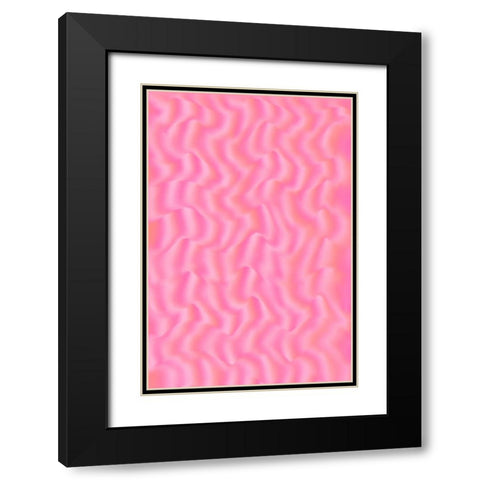 Pink Silk Pattern Black Modern Wood Framed Art Print with Double Matting by Treechild