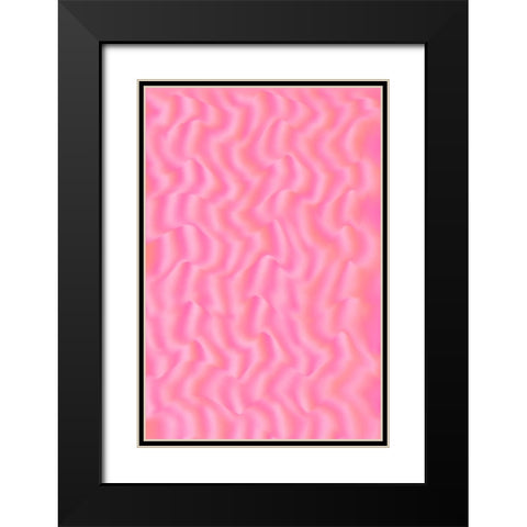 Pink Silk Pattern Black Modern Wood Framed Art Print with Double Matting by Treechild