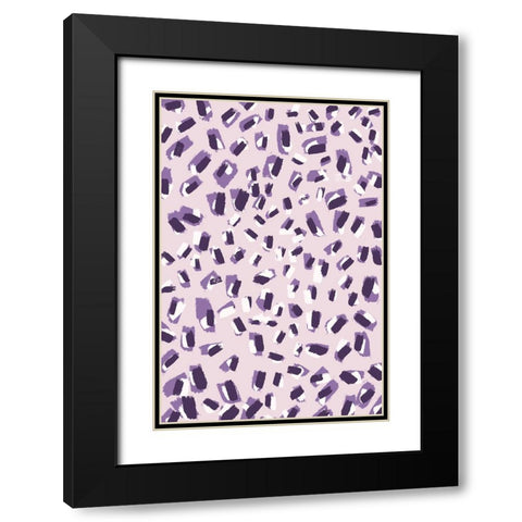 Little Purple Strokes Black Modern Wood Framed Art Print with Double Matting by Treechild