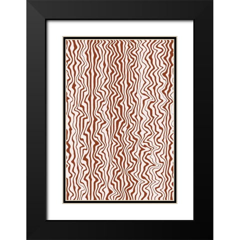 Liquid Beige Stripes Pattern Black Modern Wood Framed Art Print with Double Matting by Treechild
