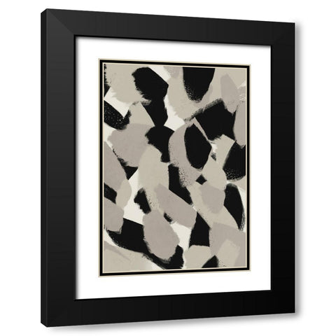 Big Stony Pattern Black Modern Wood Framed Art Print with Double Matting by Treechild