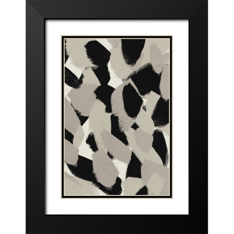 Big Stony Pattern Black Modern Wood Framed Art Print with Double Matting by Treechild