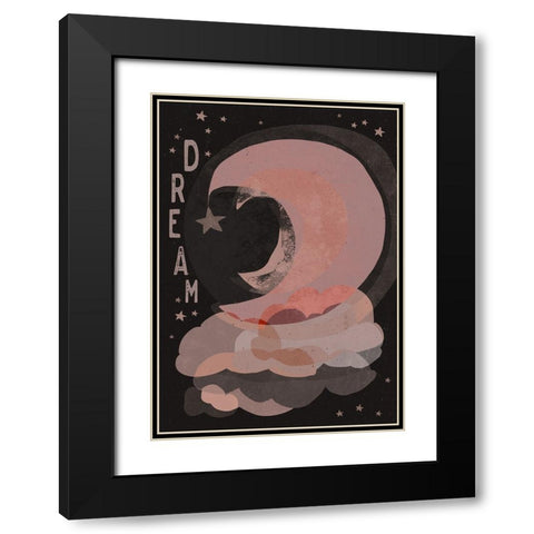 Dream (Dark Version) Black Modern Wood Framed Art Print with Double Matting by Treechild