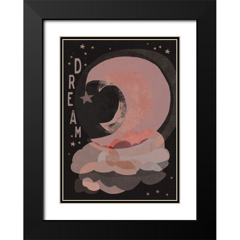 Dream (Dark Version) Black Modern Wood Framed Art Print with Double Matting by Treechild