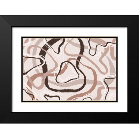 Simple Pastel Circles Square Black Modern Wood Framed Art Print with Double Matting by Treechild