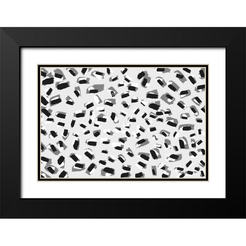 Short Strokes Square Black Modern Wood Framed Art Print with Double Matting by Treechild