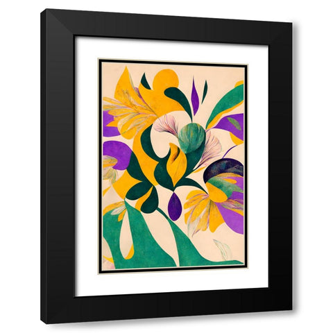 Spring flowers Black Modern Wood Framed Art Print with Double Matting by Treechild