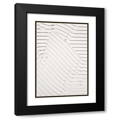 Mud Texture 010 Black Modern Wood Framed Art Print with Double Matting by Pictufy Studio III