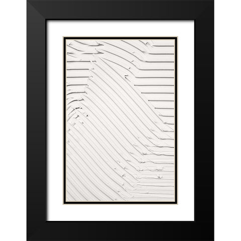Mud Texture 010 Black Modern Wood Framed Art Print with Double Matting by Pictufy Studio III